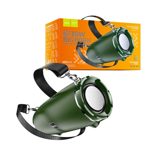 Hoco Sports Wireless Speaker HC5 Cool Enjoy FM/TF/AUX/USB 3600mAh BT V5.0 Dark Green Hoco Sports Wireless Speaker HC5 Cool Enjoy FM/TF/AUX/USB 3600mAh BT V5.0 Dark Green